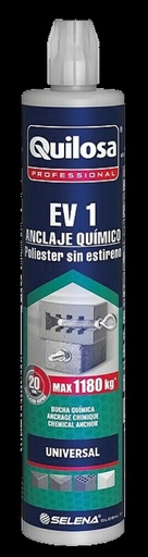 ADHESIVO BIO COMPONENTE ANCLAJE DE 1 TONELADA EV1 QUILOSA (300ML)