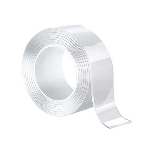 CINTA DOBLE FAZ TRANSPARENTE SILICONA 3/4" X 1M X 2MM UDUKE (HT4078)