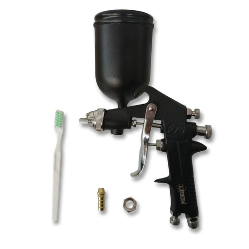 AEROGRAFO UDUKE PROFESIONAL  VASO DE 400 CC PISTOLA F75G NEGRA  (HT4082)
