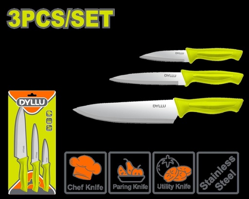 JUEGO DE CUCHILLOS PARA COCINA X 3 PCS DYLLU (DTKK1K31)