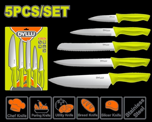 JUEGO DE CUCHILLOS PARA COCINA X 5 PCS DYLLU (DTKK1K51)