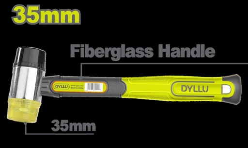 PORRA 35 MM GOMA Y PLASTICO MANGO FIBRA DE VIDRIO Y GOMA  DYLLU (DTHM7305)