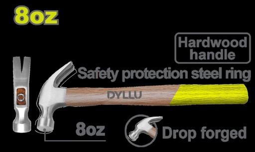 MARTILLO 8OZ MANGO MADERA DYLLU (DTMB3308)