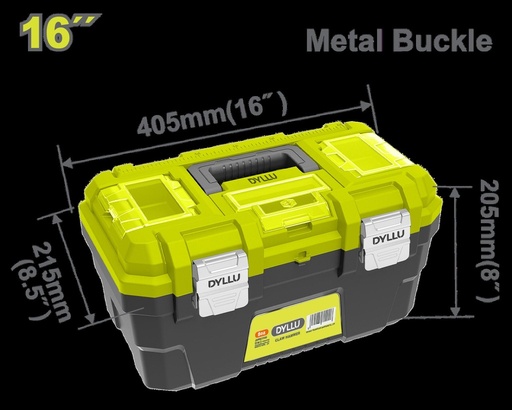 CAJA DE HERRAMIENTA 16" PLÁSTICA CIERRE METALICO  DYLLU (DTTB3316)