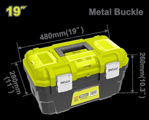 CAJA DE HERRAMIENTA 19" PLÁSTICA CIERRE METALICO DYLLU (DTTB3319)