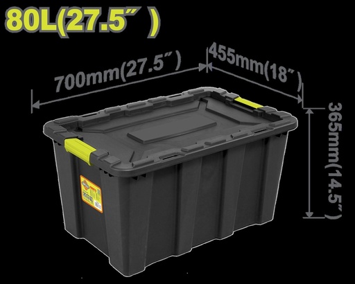 CAJA DE ALMACENAJE  PLÁSTICA 23" 80L DYLLU (DTTB3380)
