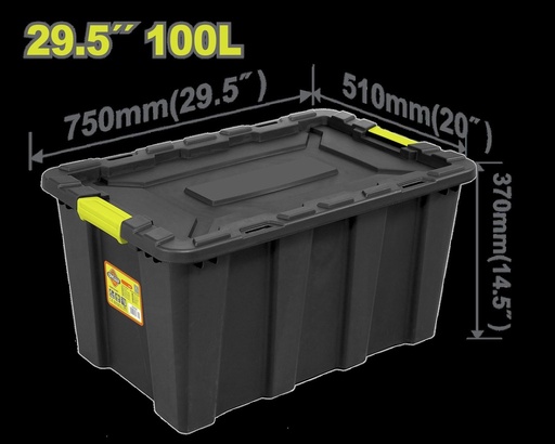 CAJA DE ALMACENAJE  PLÁSTICA 29.5" 100L DYLLU (DTTB331B)