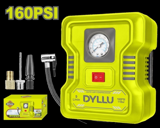 COMPRESOR MINI 12V 160PSI DYLLU (DTAAC501)