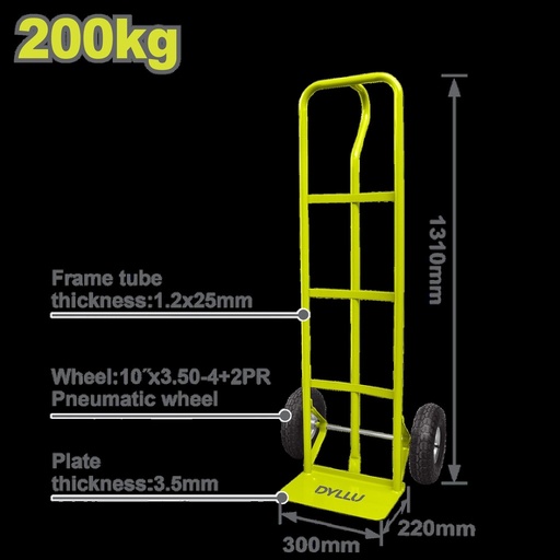 CARRETILLA CAP 200KG LLANTA + NEUMATICO DYLLU (DTWB2141)