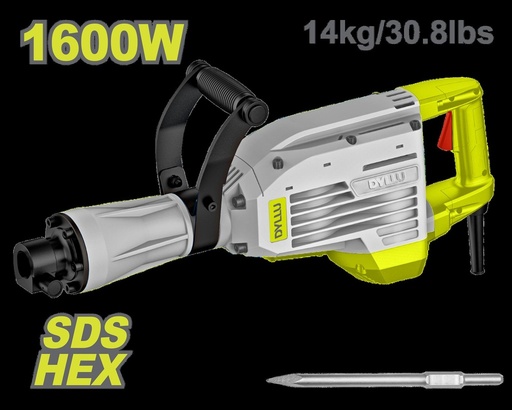 DEMOLEDOR SDS HEX 1600W 45 JOULES INDUSTRIAL  DYLLU (UDTDB1D80)