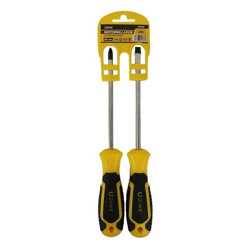 JUEGO DESTORNILLADORES X 2 PZS PUNTA IMANTADA 3/16 X 5" (+)(-)  UDUKE (HT4131)