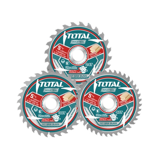 DISCO CORTE MADERA 5  1/2" JUEGO X 3 UNIDADES INDUSTRIAL  SUPER TOTAL (TAC236140)