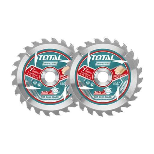 DISCO CORTE MADERA 7 1/4" JUEGO X 2 UNIDADES INDUSTRIAL  SUPER TOTAL (TAC2331853)
