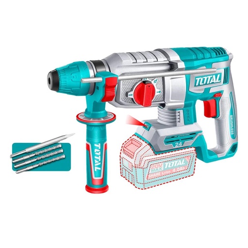 TALADRO ROTOMARTILLO 15/16" 20V 2.4 JULES SDS PLUS INCLUYE ACCESORIOS BATERIA Y CARGADOR SE VENDEN POR SEPARADO (TRHLI20248)