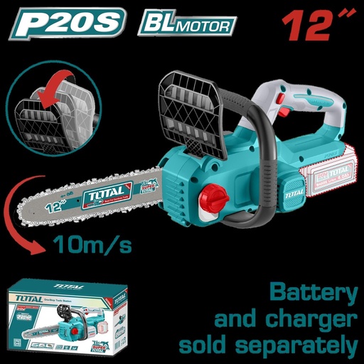MOTOSIERRA INALAMBRICA 12 20V INDUSTRIAL BATERIA Y CARGADO NO INCLUIDO TOTAL (TGSLI20126)