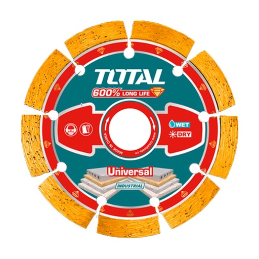 DISCO DIAMANTADO SEGMENTADO 5" UNIVERSAL CORTE EN SECO Y HUMEDO INDUSTRIAL SUPER TOTAL (TAC2171251)