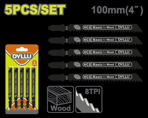 SET DE SEGUETA SIERRA SABLE 4" X5PCS PARA MADERA DYLLU  (DTJB111C)