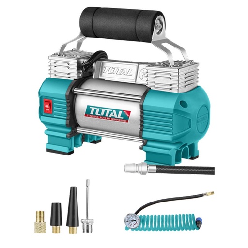 COMPRESOR MINI 20V 120 PSI 8.27BAR INCLUYE 4 ADAPATADORES PARA CARRO BATERIA Y CARGADOR SE VENDEN POR SEPARADO INDUSTRIAL SUPER TOTAL (TACLI2026)