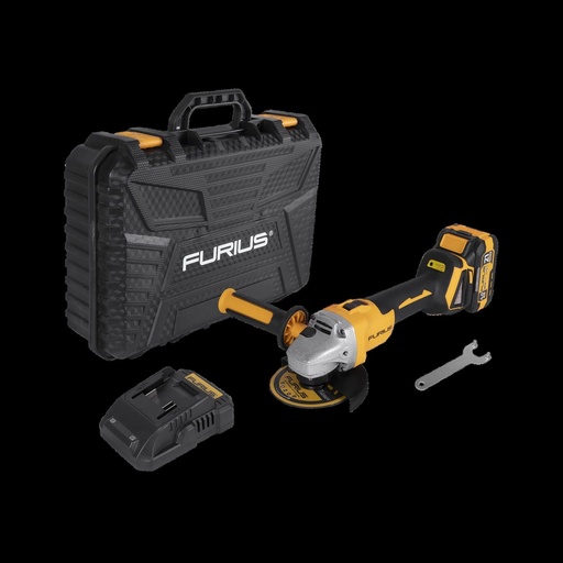PULIDORA INALAMBRICA 4 1/2" 21V INCLUYE CARGADOR Y BATERIA 4 AH FURIUS (FAG2190K)