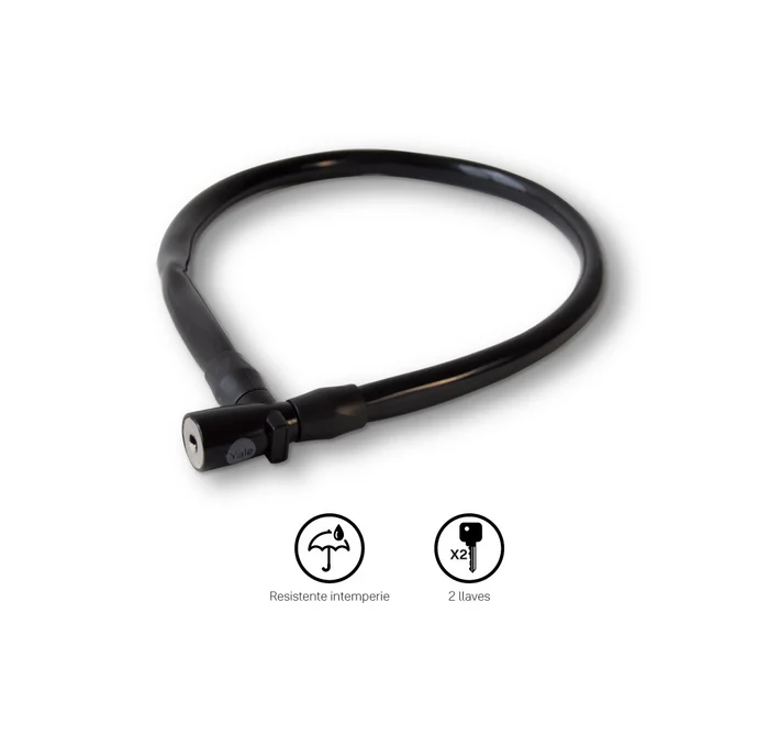 CANDADO BICICLETA YALE 60CM NEGRO 2 LLAVES (9435)