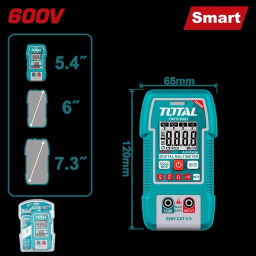 TESTER DIGITAL 600V 4000 CONTEOS RMS INDUSTRIAL TOTAL (TMT516003)