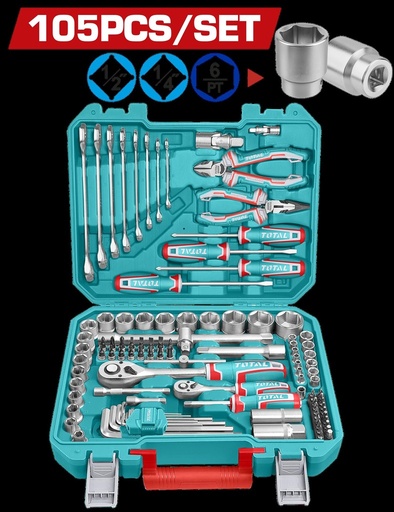 JUEGO DE HERRAMIENTAS 105 PZS INDUSTRIAL SUPER TOTAL ( THKTHP61057)