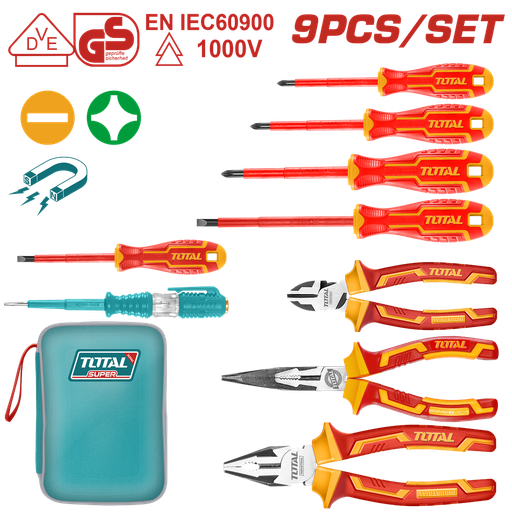 JUEGO DE HERRAMIENTA AISLADO X 9 PZS 1000V TOTAL (THKIST3092)