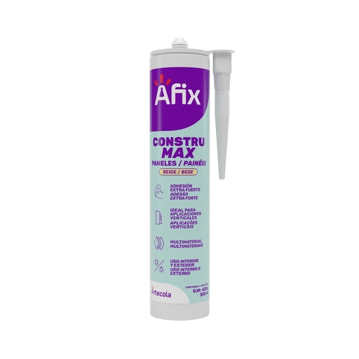 CONSTRUMAX PANELES ADHESIVO MULTIMATERIAL BEIGE AFIX 300ML (407026)