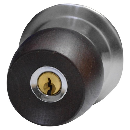 CHAPA BOLA ALCOBA P/MADERA UDUKE COLOR CAFE OSCURA ESCUDO CROMADO (5831-SJM) (HT20176S)