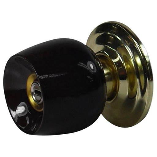 CHAPA BOLA BANO P/MADERA UDUKE COLOR CAFE OSCURA ESCUDO DORADO (5832-SJM) (HT20184)