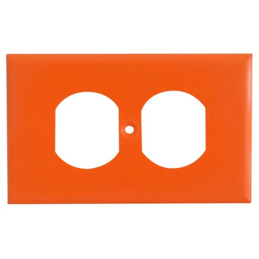 TAPA PLASTICA TOMA DOBLE NARANJA T/L R/G (CUADRADA) RETIE