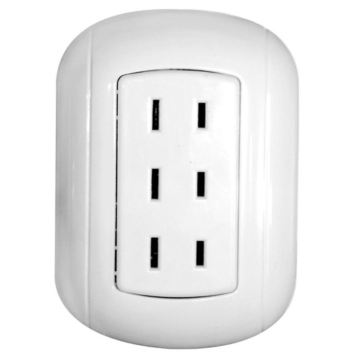 LINEA BK SOBREPONER BLANCO TOMA TRIPLE SIN POLO TIERRA (HT20554A)