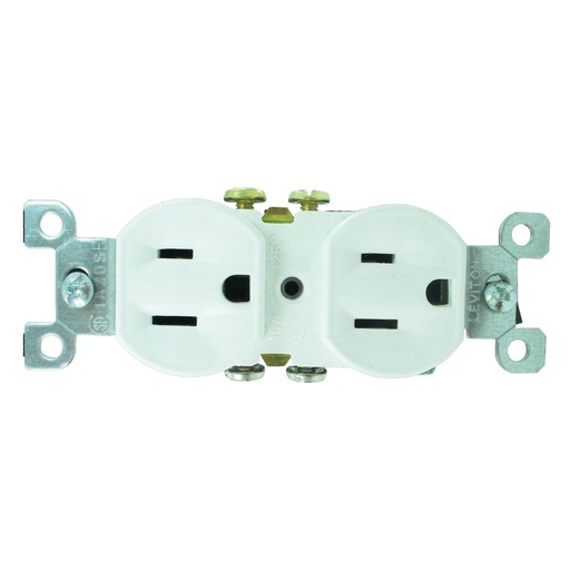 TOMA DOBLE T/L INCRUSTAR BLANCO UDUKE (U03) (HT20376)