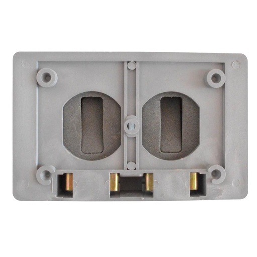 TAPA PLASTICA PARA TOMA DOBLE GRIS PARA EXTERIOR (INTEMPERIE)(U03F)