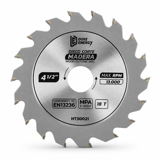 DISCO MADERA DUKE ENERGY PROFESIONAL (4 1/2X 18) DMA115 (HT30021)