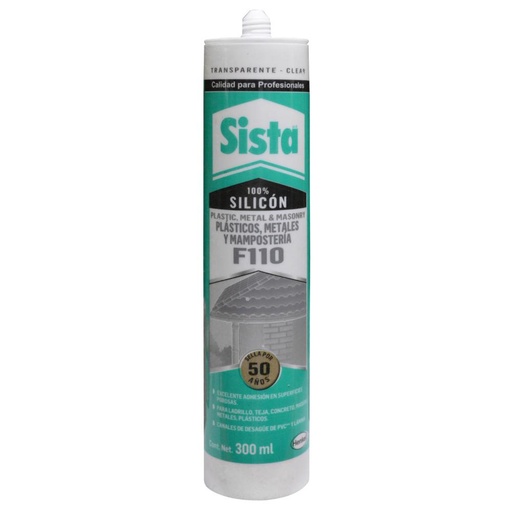SILICONA TUBO SISTA PLASTICO-METAL-MAMPOSTERIA TRASPARENTE 300 ML(SL620) (2591114)