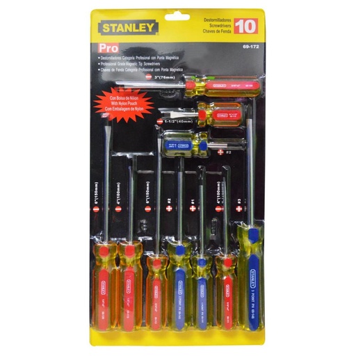 DESTORNILLADOR STANLEY PRO X 10 (JUEGO) (STHT69172)