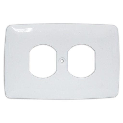 TAPA PLASTICA DE LUJO TOMA DOBLE BLANCA 2X4 INDMA CERTIFICADA (CON TORNILLO)(T1206-0019)