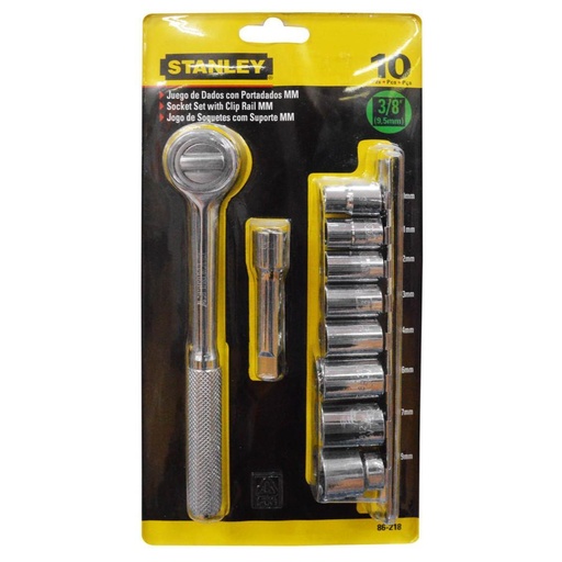 RACHE CON COPAS STANLEY 3/8 X 10 PCS MM (86-218)