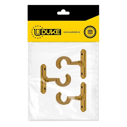 ACCESORIO CORTINERO SOPORTE MURO DORADO DE 1/2 PAQ X 3 UDUKE