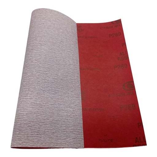 LIJA CARBORUNDUM ROJA  280 ( LIJADO EN SECO)