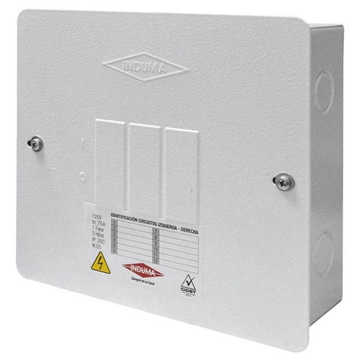 CAJA BREAKER METALICA 3 CIRCUITOS CERTIFICADA INDUMA T7901-002 (T1205-0002)