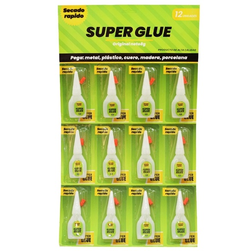 SUPER GLUE CARTON EN TARRITO SECADO RAPIDO X 12 (8 GRS (CA342)