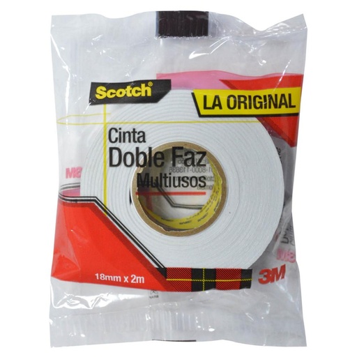 CINTA DOBLE FAZ 3M SCOTCH 12MM X 2 MTS (LV000010633)