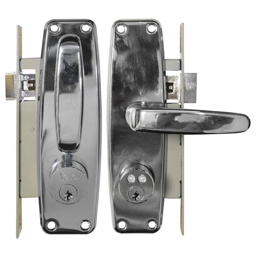 CHAPA DE EMBUTIR CON MANIJA L370 CLASICA CROMO BRILLANTE YALE US26 (4004)