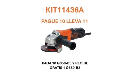 PULIDORA BLACK & DECKER 4 1/2 650W (G650-B3) (PAGUE 10 LLEVE 11)
