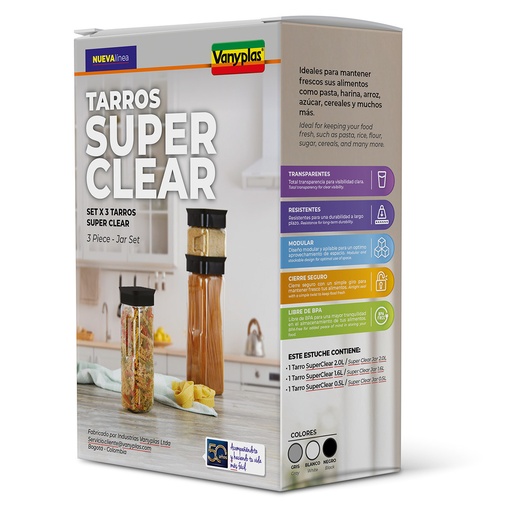 Set X3 Tarros Super Clear Bla