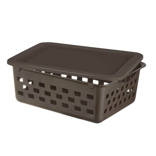 Canasta Deco Con Tapa Beige