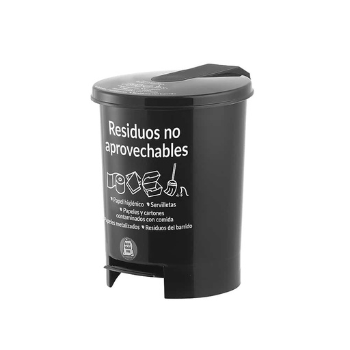 Papelera Pedal Redonda 12 L S/B Blanca