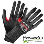 Guantes Fibra HPPE, recubiertos en Nitrilo • DIP NORMAL • Nivel 5 • REFUERZO ENTRE ÍNDICE Y PULGAR “PowerFul Foam” - Talla 9